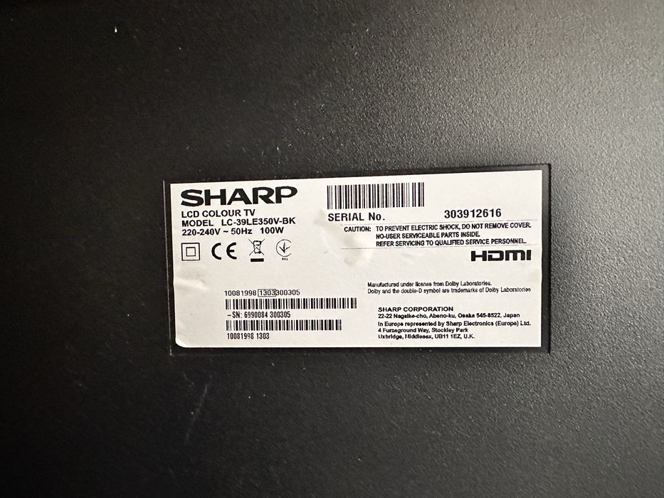 Tv Sharp 39 cali Lcd