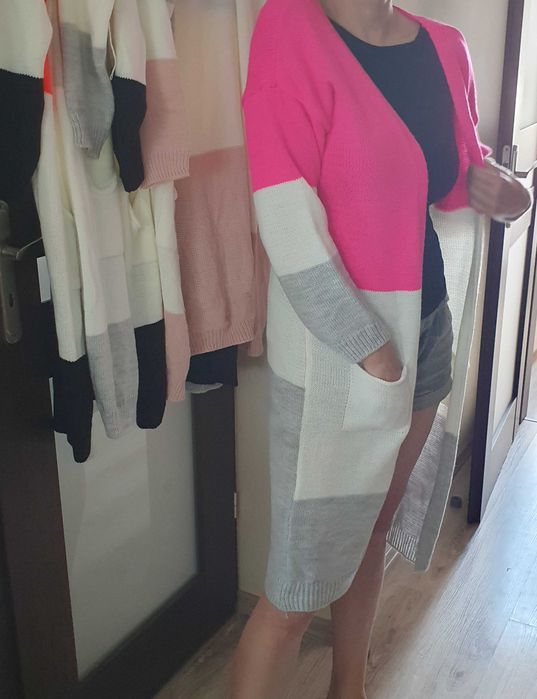 Długi sweter roz.uniwersalny