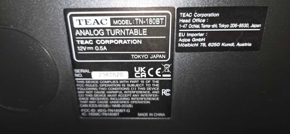 Проигрыватель винила. Teac TN -180 BT