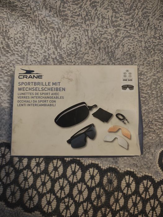 Okulary sportowe CRANE z wymiennymi szkłami – komplet