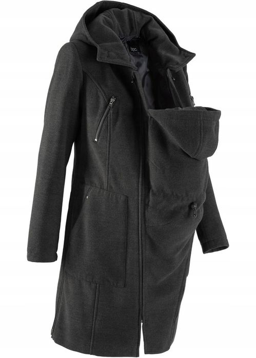 B.P.C płaszcz ciążowy z panelem dla dziecka szary 34.