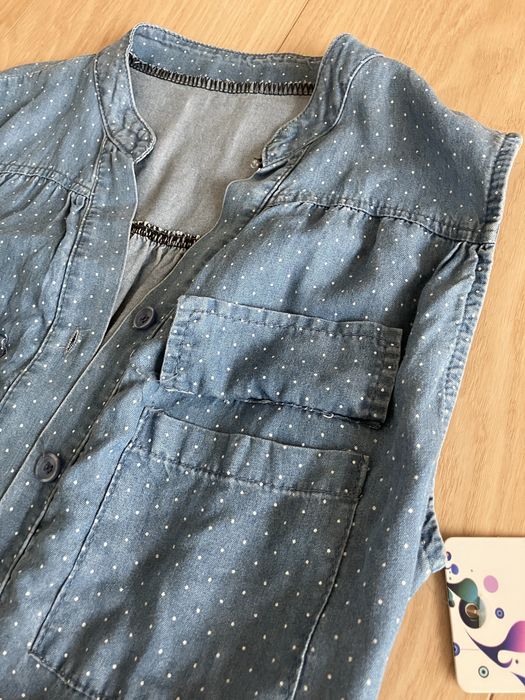 Nowy kombinezon letni, jeans, 164 cm
