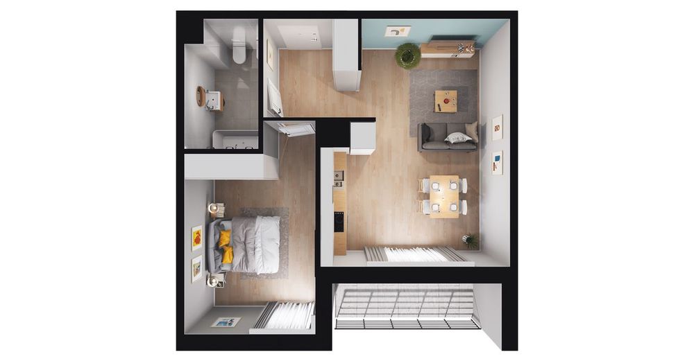 2-pokojowe mieszkanie 49m2 + loggia Bez Prowizji