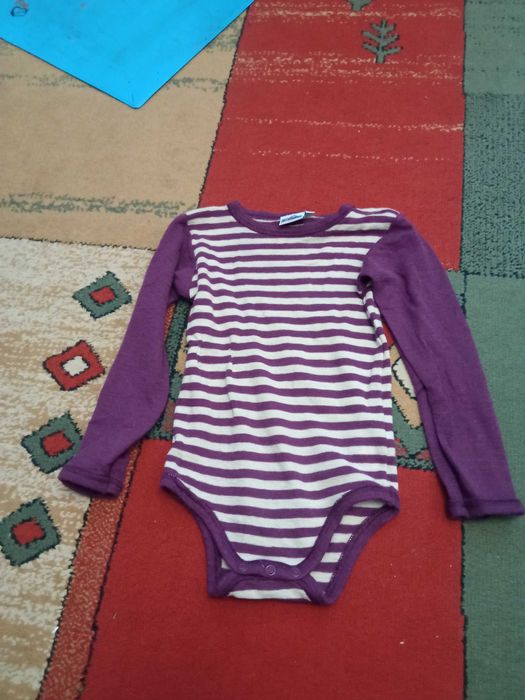 Fioletowo białe body 98-104 barneklar junior zestaw z zielonymi