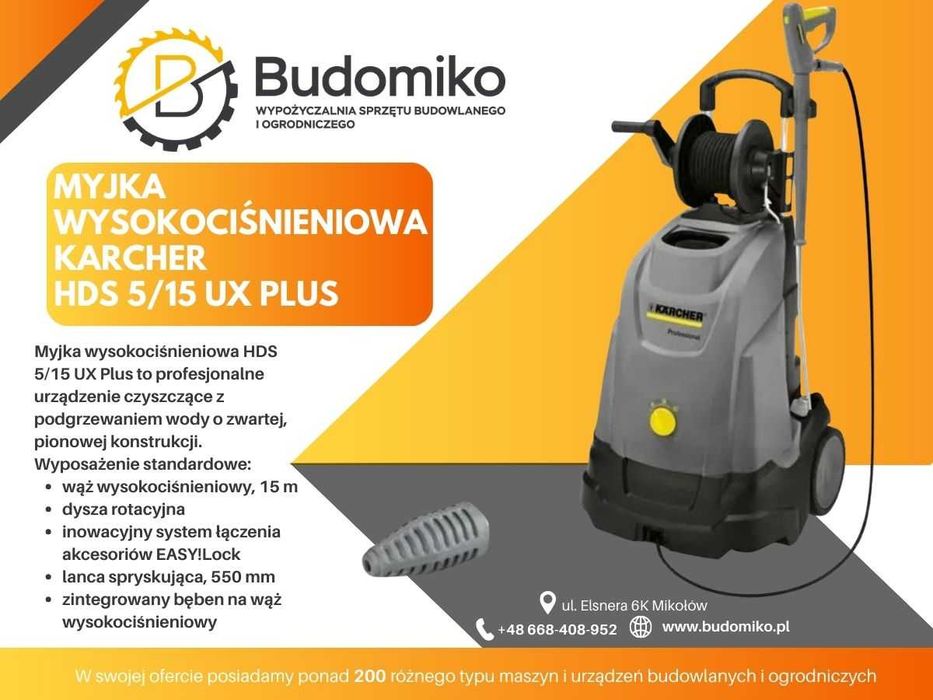 Wynajem myjka cisnieniowa  spalinowa Karcher/ gorąca woda /talerz