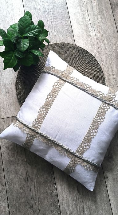Ozdobna poszewka na poduszkę 100% len poduszka dekoracyjna