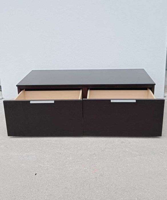 Móvel em Madeira Wengué com 2 Gavetas (Fabricante: Linha Recta)
