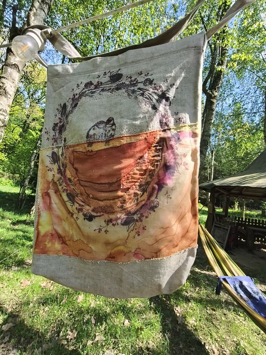 Torba artystyczna, len, jedwab