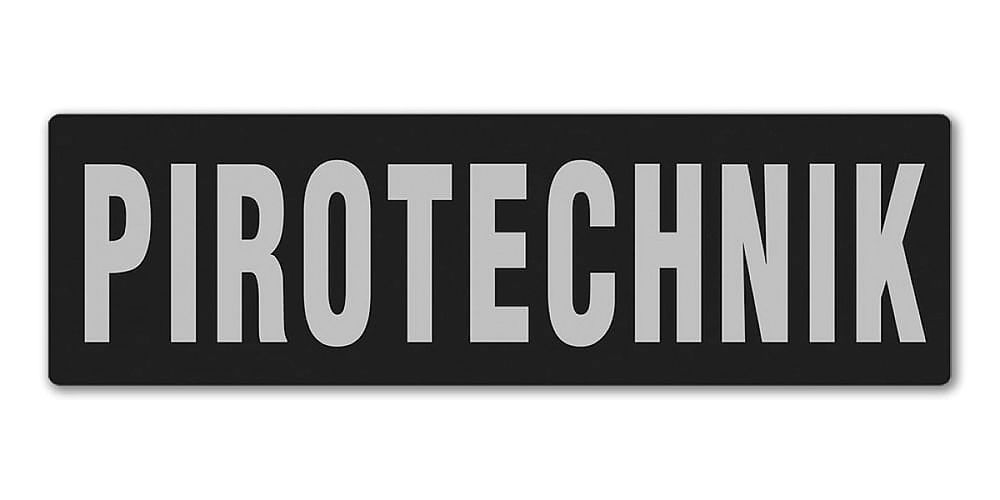 Emblemat PIROTECHNIK odblaskowy na rzepie 31 x 10 cm