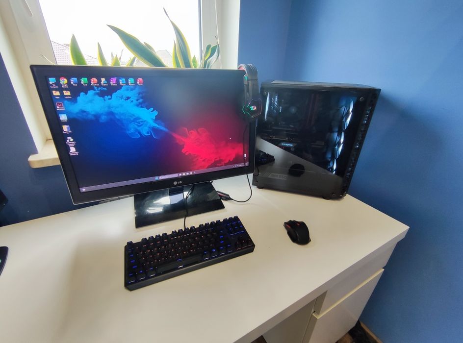 Zestaw Gamingowy Ryzen 5, rx5700, 16GB RAM SSD+ HDD + 27' + Akcesoria