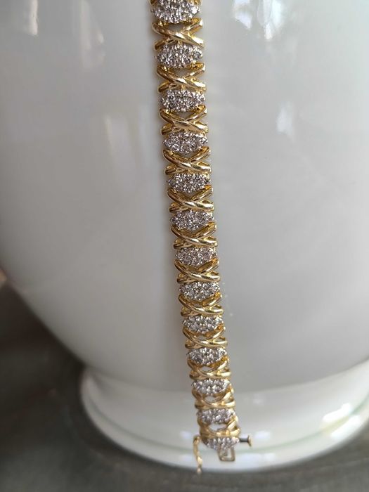 Bransoletka złota z diamentami 4,5 ct. / certyfikat