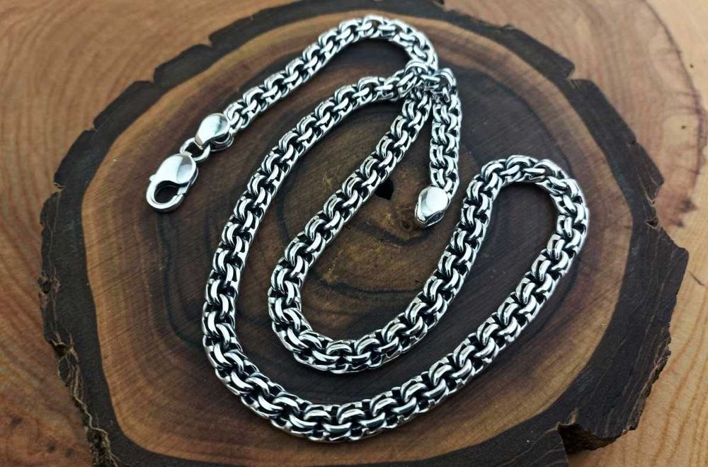 Срібний ланцюжок Бісмарк чоловічий ланцюг срібло 925 проби