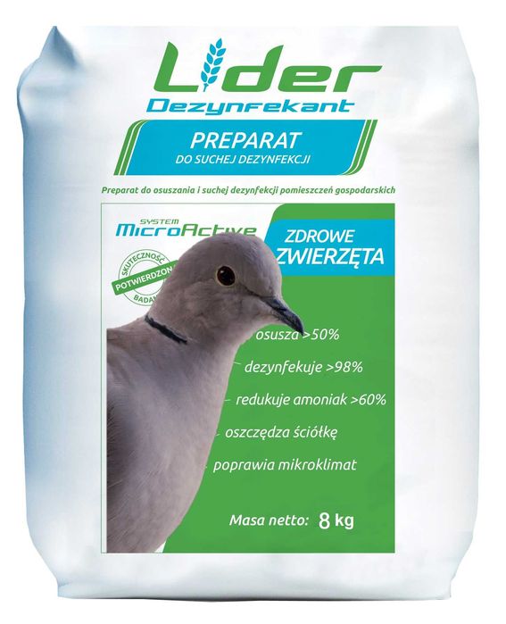 Preparat na ograniczenie piórojada w gołębniku, Dezynfekant Lider 8kg