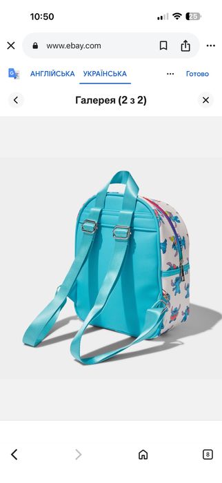 Дитячий Міні-рюкзак Disney Blue and White Stitch