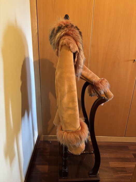 Casaco em carneira tam S laranja