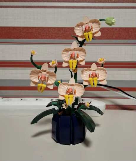 Kwiaty Lego Klocki Biały Bukiet Orchidea