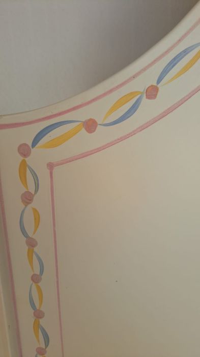 Cama Individual Alentejana em madeira maciça pintada à mão + colchão Molaflex 190x100