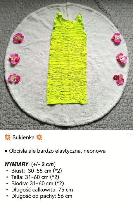 Sukienka obcisła neonowa elastyczna