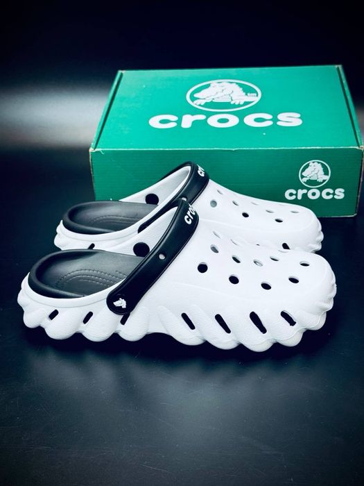 Только у нас топ цена !!! Кроксы мужские черно белые Crocs Echo Gum Ro Glog очень удобные кроксы крокс пенные крокс конструктор