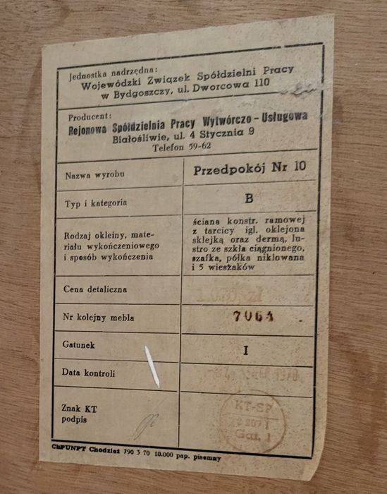 Wieszak do przedpokoju PRL