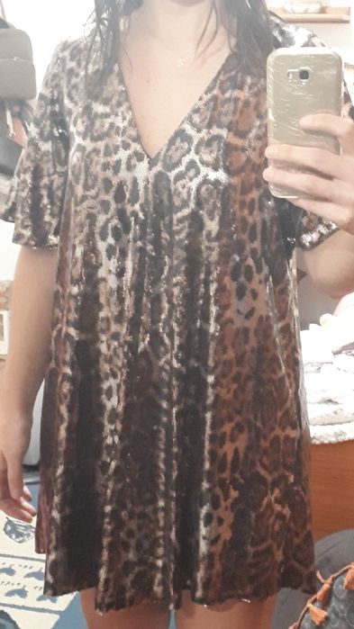 Vestido lantejoulas para passagem  ano Zara