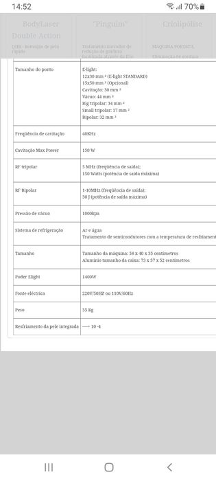Radiofrequência e Cavitação BioSalus bodyfour