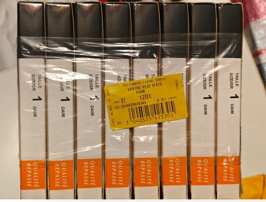 Lote 8 Pares Collants DIM Ligne d' Été - Ventre Plat - Tamanho "S"