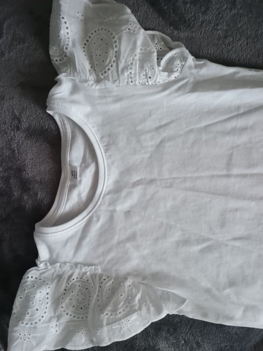 Koszulka biała dziewczęca 134/ galowa