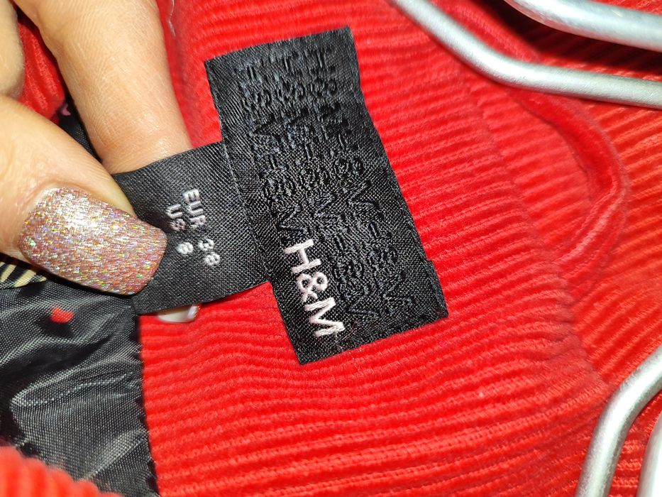 Пальто H&M демі  червоне S/M  вельветове  вельвет  кардиган демісезон