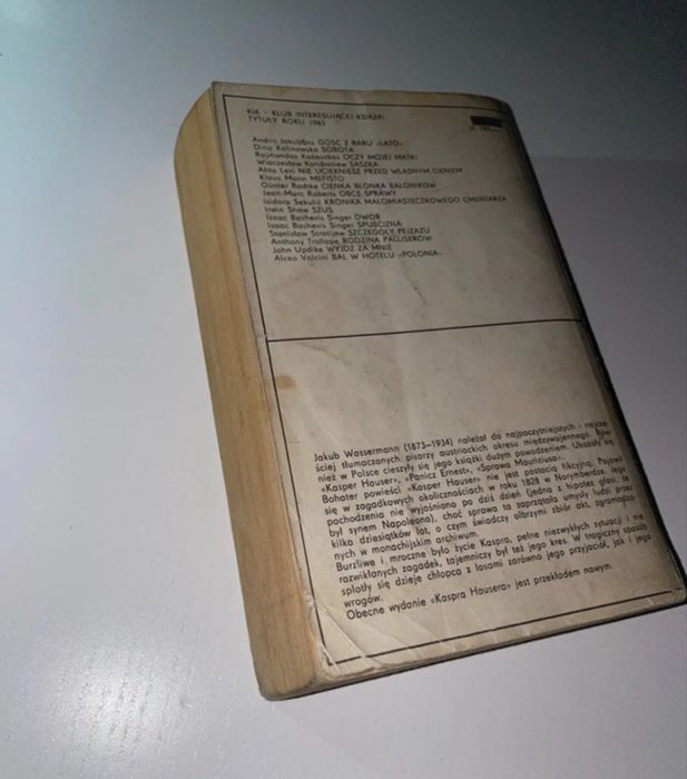 Jakub Wassermann Kasper Hauser wydawnictwo Kik