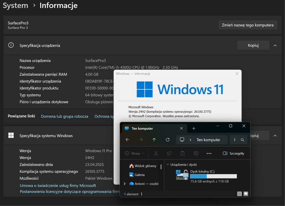 Microsoft Surface Pro 3 4/128GB