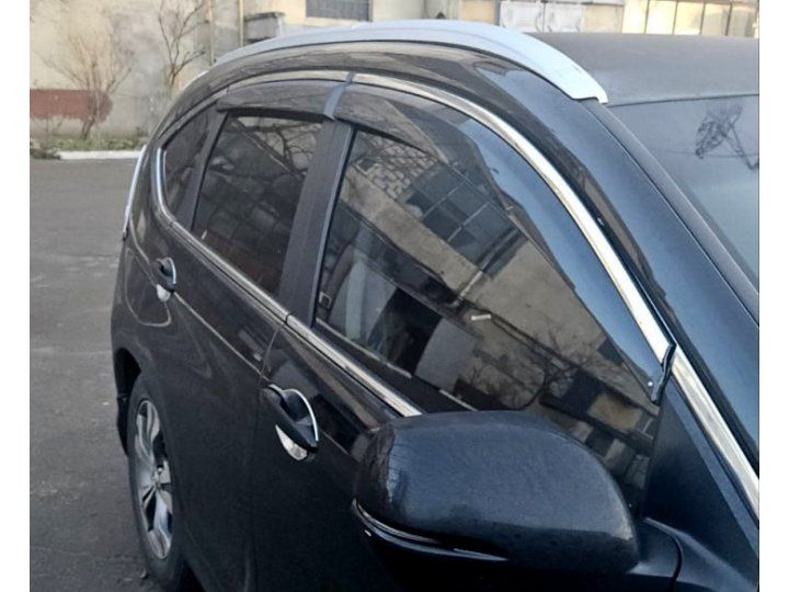 Honda CRV 2012-2016 рр. Вітровики з хромованим молдингом Niken Luxury (4 шт)