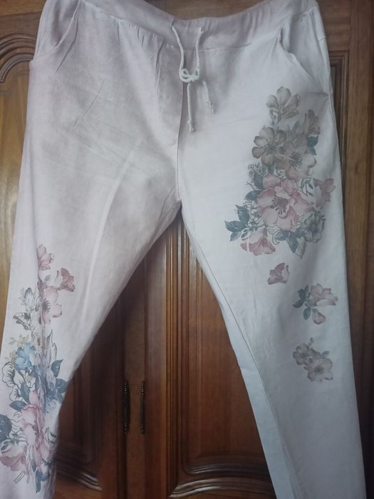 Spodnie dekatyzowane, cieniowane, gumy, gnieciuchy