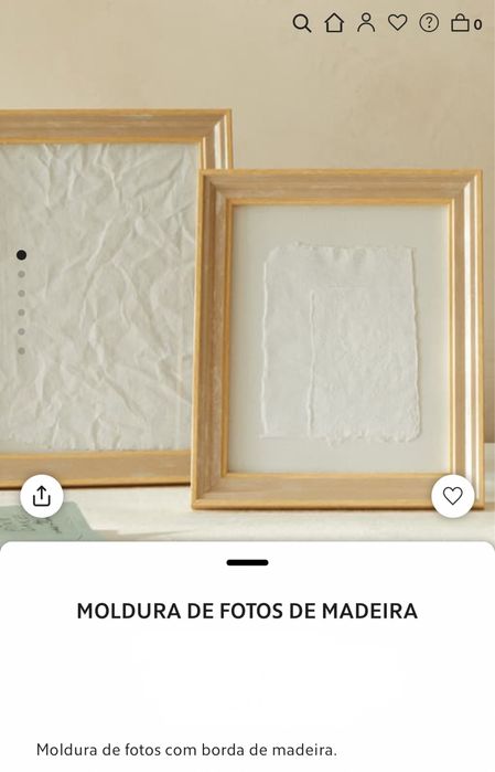 Moldura Pequena De Fotos De Madeira Zara Home NOVO