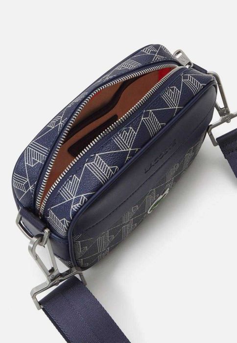 100% ОРИГІНАЛ Lacoste blue monogram crossbody сумка кросбоді синя