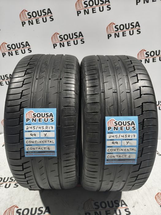 2 pneus semi novos 245-45R17 Continental - Oferta dos Portes