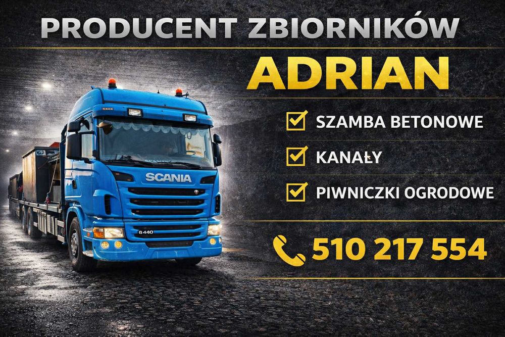 Szambo betonowe producent! Deszczówka, kanały, piwniczki