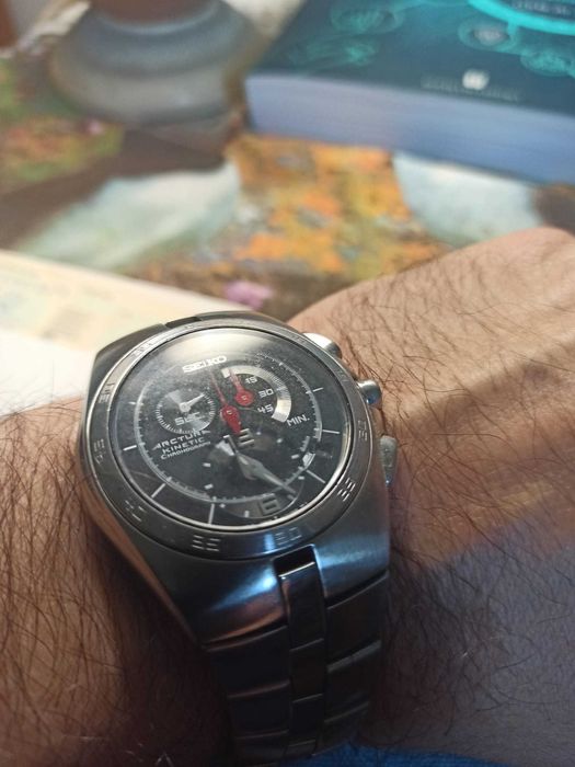 Raro Seiko Arctura kinetic Cronograph Snl003p1 Cronógrafo Cinético