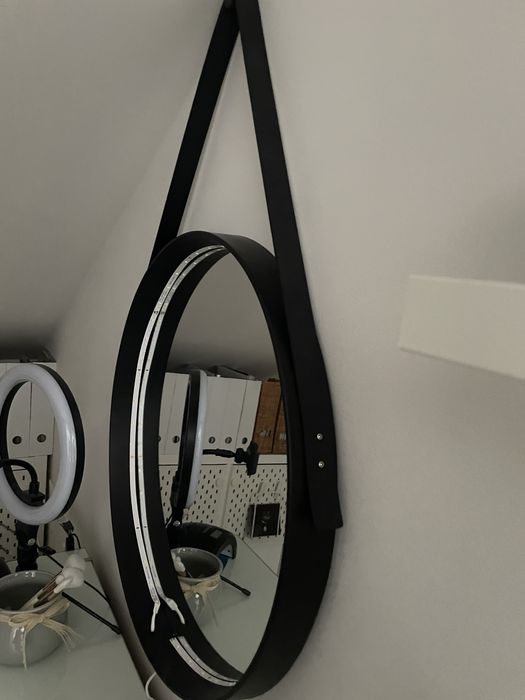 lustro czarne  okrągłe