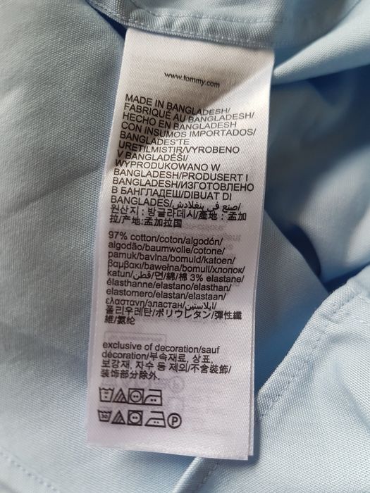 40R M Tommy Hilfiger męska koszula Flex błękitna Regular Fit niebieska