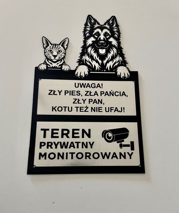 Tabliczka grawerowana uwaga pies adres numer domu