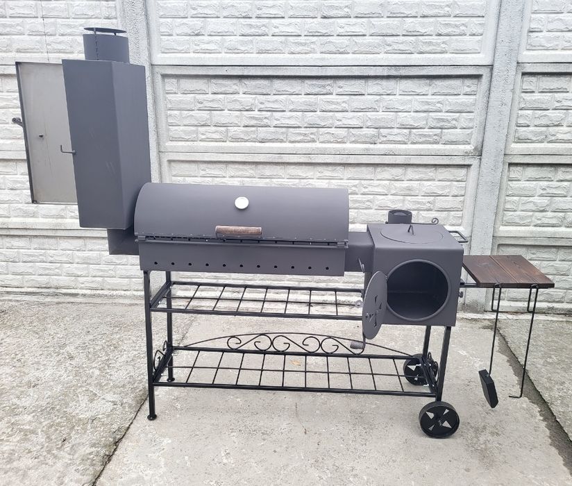 5 мм! Мангал Коптильня з пічкою ( піч буржуйка) під Казан