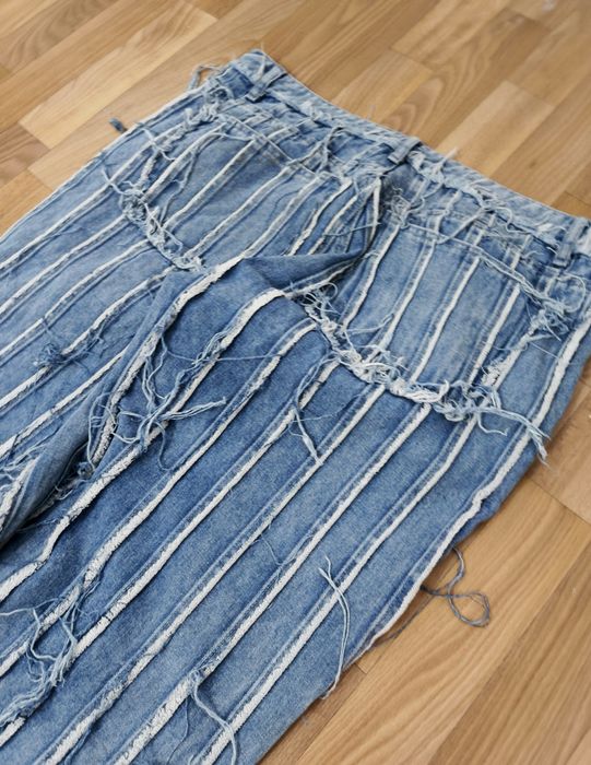 Jaded london washed blue busted drip drill