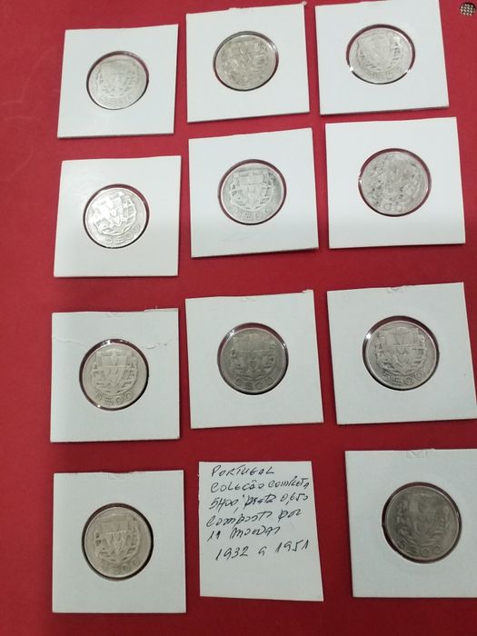 Moedas antigas em prata portuguesas