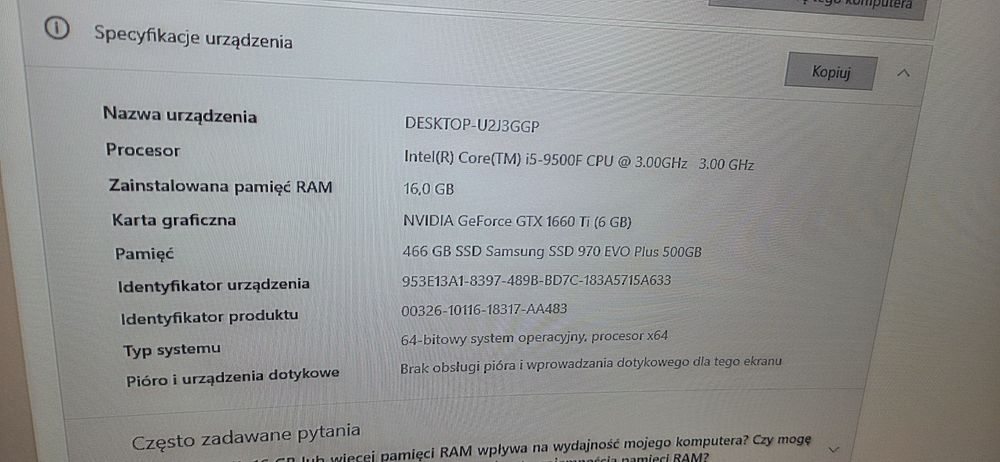Komputer stacjonarny do gier i5 gtx1660ti 16gb ram