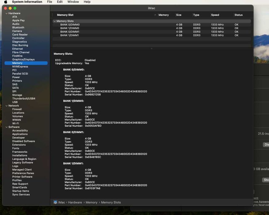 Apple iMac 21.5 A1311, Intel Core i7, 16GB, SSD, GPU z API Metal