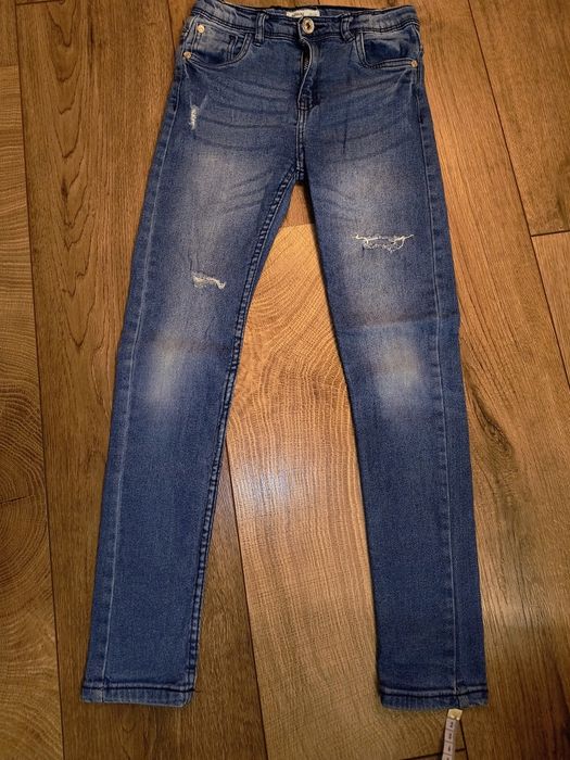 Spodnie jeansowe rurki chłopięce rozm 140