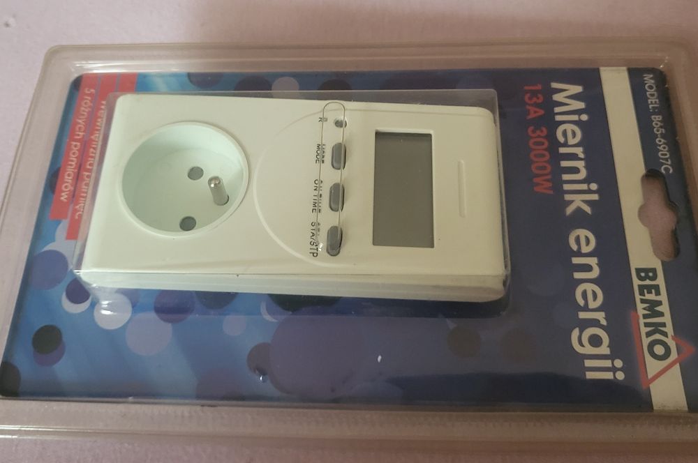 Watomierz, miernik energii, BEMKO, Bemko B65-6907c, 13A, 3000W. Nowy!