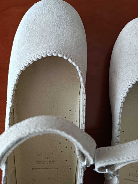 Sapatos merceditas cerimonia/comunhão menina, camurça bege, tamanho 32