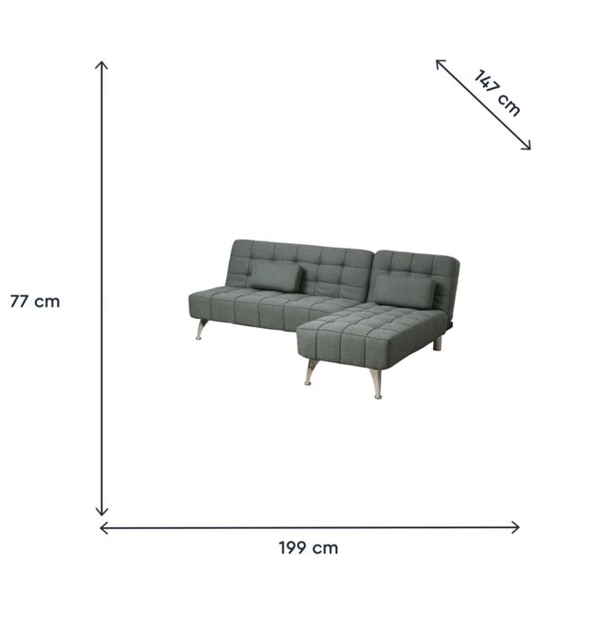 Sofá cama cinza novo